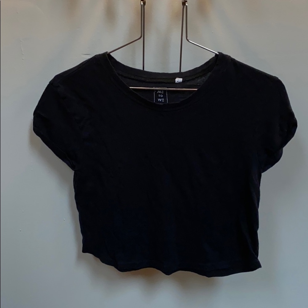 PACSUN Cropped Black Tee